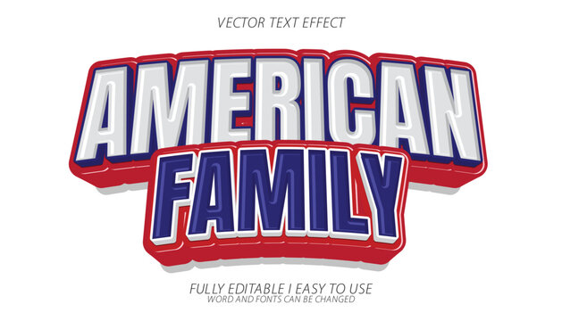 3d editable american text effect graphic style template