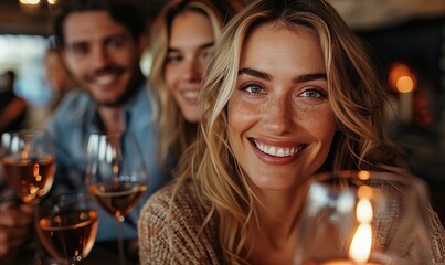 A happy couple drinks wine on the sofa, enjoying each other's company in their living room, captured in slow motion.