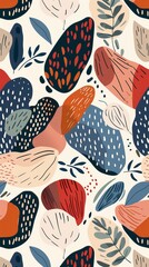 Hand drawn muted colors pattern