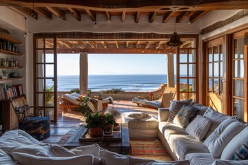 Fototapeta premium Cozy beach house with ocean views