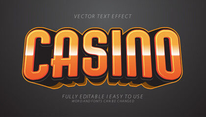 3d editable casino text effect graphic style template