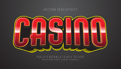 3d editable casino text effect graphic style template