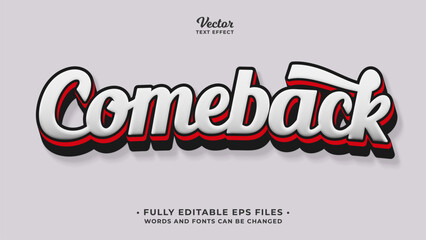 Fototapeta premium comeback text effect editable eps cc file