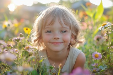 Tranquil Moments: Kids Finding Joy in Mindfulness Amidst Whimsical Garden Delights