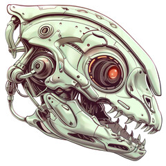 Fototapeta premium Futuristic Robotic Dinosaur Skull.