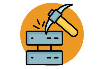 Data mining colored outline icon. icon related to discover. data analytics elements vector illustration