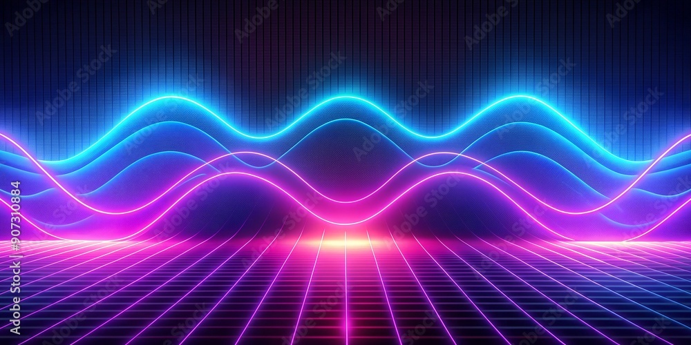 Poster dynamic wave background for modern design