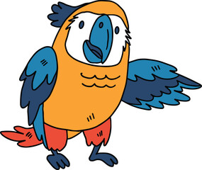 A cartoon bird with its beak pointing up