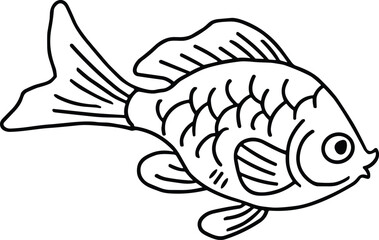 A fish is swimming in the water