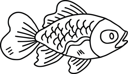 A fish is swimming in the water