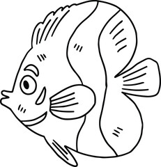 A fish is swimming in the water