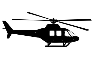 helicopter silhouette vector graphic, copter icon vector illustration
