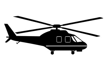 helicopter silhouette vector graphic, copter icon vector illustration
