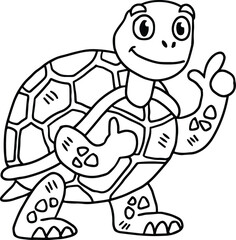 A turtle is giving a thumbs up sign
