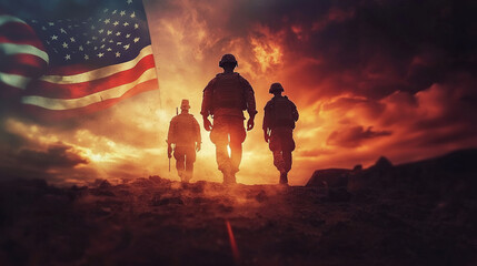 Photo cover design for veterans day. Memorial Day banner 