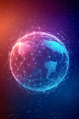 Naklejka premium Distribution and logistics concept of global digital internet marketing and business. AI generative.