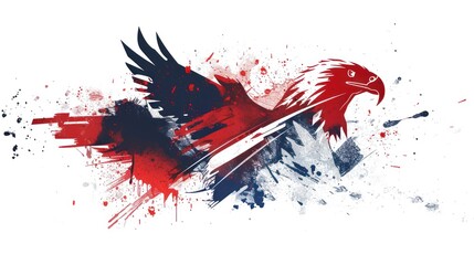 American Pride: Flag, Eagle, and Logo on Patriotic Poster or Banner