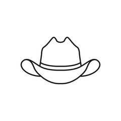 Cowboy hat icon. line icon Simple hat illustration.