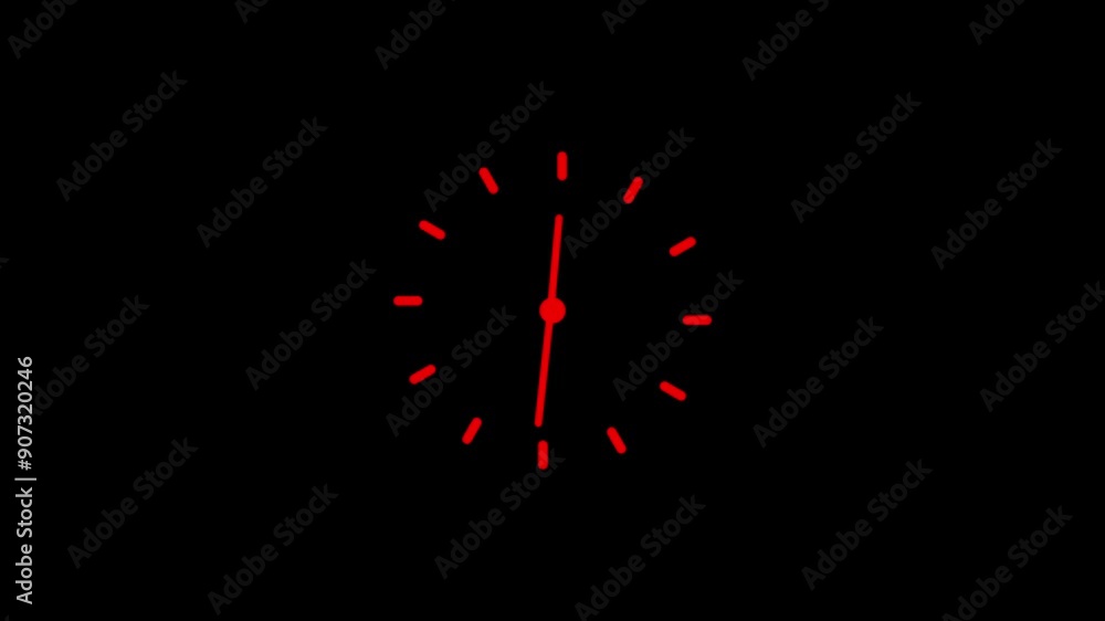 Poster digital clock icon animation with black background