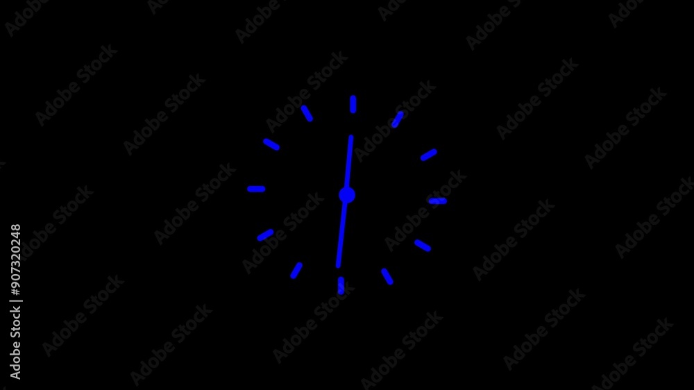 Poster digital clock icon animation with black background