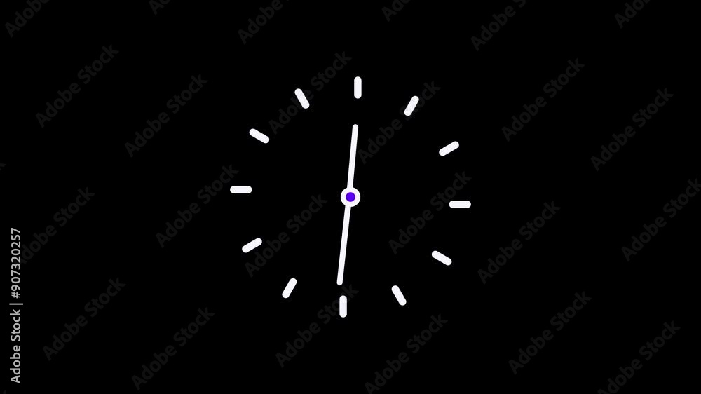 Poster digital clock icon animation with black background