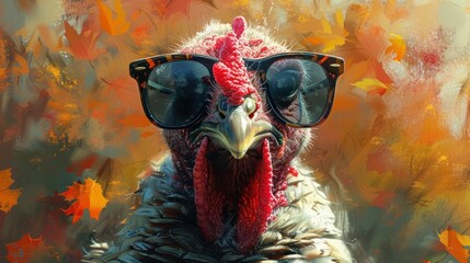 Chill Turkey: Hand-Drawn Sketch of a Cool Bird Rocking Sunglasses