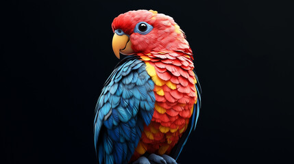 Obraz premium The vibrant red, blue, and yellow feathers of the macaw create a stunning and colorful display that captivates all who see it. 