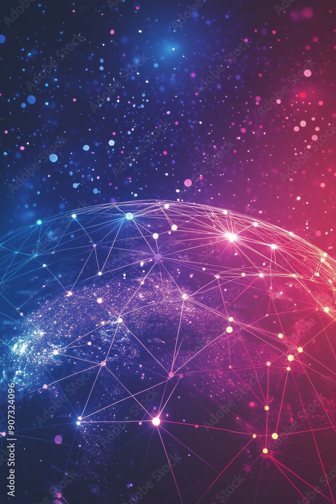 Aufkleber distribution and logistics concept of global digital internet marketing and business e-commerce bann