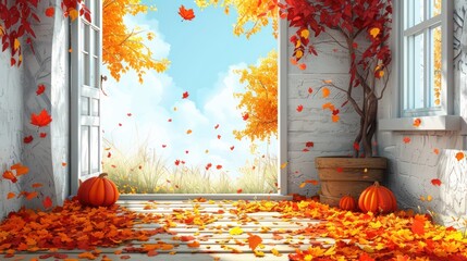 Thanksgiving Closure Card or Background Vector Illustration