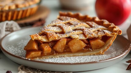 Scrumptious Homemade Apple Pie on White Background