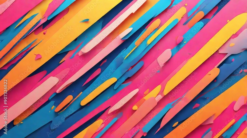 Poster Abstract Geometric Background with Colorful Lines and Stars