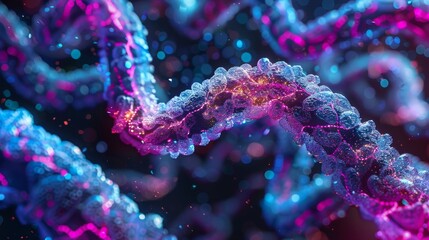 Cartoon vector Animated chromosomes with highlighted genetic mutations