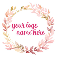 Watercolor logo template floral logo design