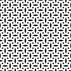 Seamless pattern with geometric shapes in black and white. Suitable for various design purposes such as textiles, tiles, wallpapers, backdrops, etc.