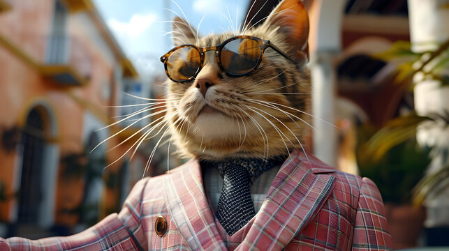 Cat in Sunglasses and Suit