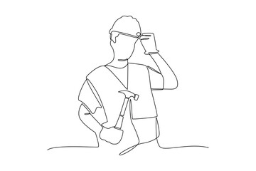 continues line one line art labor day project leader