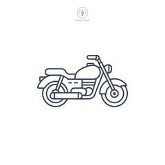 Fototapeta premium Motorcycle icon symbol vector illustration isolated on white background