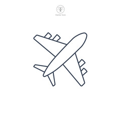 Airplane icon symbol vector illustration isolated on white background