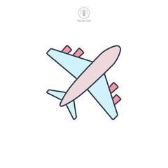 Airplane icon symbol vector illustration isolated on white background