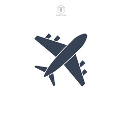 Airplane icon symbol vector illustration isolated on white background