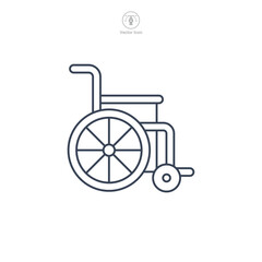 Wheelchair icon symbol vector illustration isolated on white background