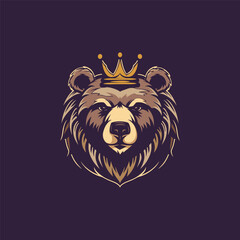 bear king vector illustration.ai generated