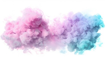 Fototapeta premium Pink party fog. Isolated blue, teal, purple , aqua smoke cloud or think cloud. 3D special effects fog clouds graphic for dark background 