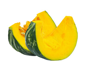 Sliced of pumpkin isolated on white background