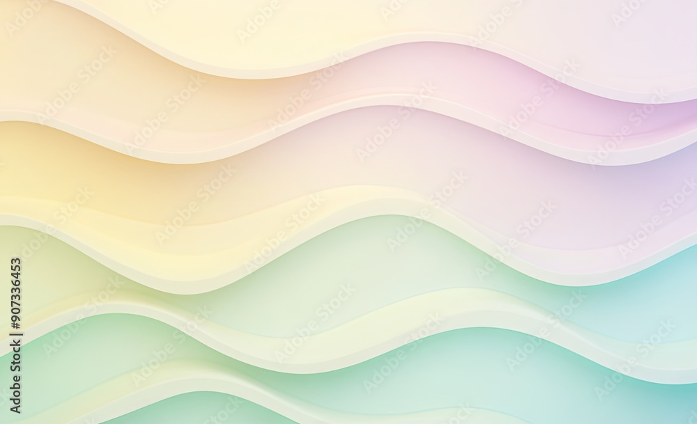 Sticker A visually soothing background with a gradient of pastel hues including pale yellow, mint green, and soft lavender.