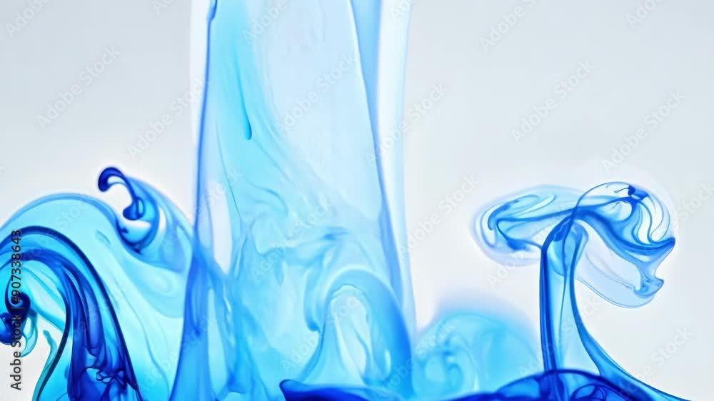 Poster watch the mesmerizing flow of blue liquid as it twists and turns, creating stunning natural patterns