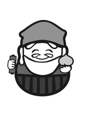 七福神の寿老人のポップな和風イラスト