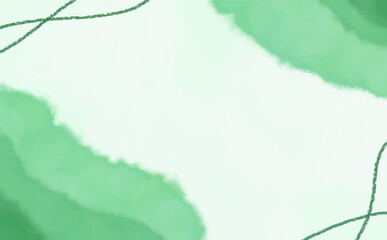 The scenery material of the simple, bright picture in watercolors which is cute by fashion. Green.