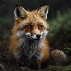 Obraz premium Antique nature color image: American Gray Fox