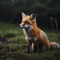 Obraz premium Antique nature color image: American Gray Fox